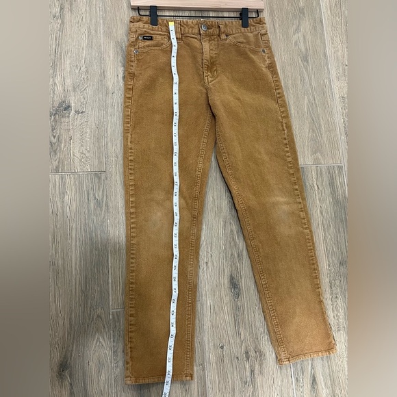 Rvca Corduroy Pants Cords Dagger Boyfriend Fit Mustard Trouser Skate Fall Crop - Picture 10 of 13